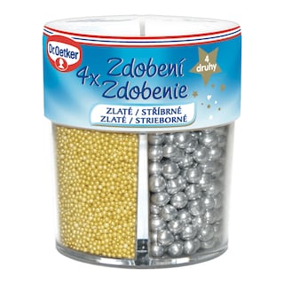 Dr.Oetker Zdobení 4 druhy zlaté/stříbrné