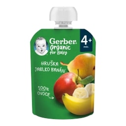 Gerber Bio ovocné pyré hruška, jablko, banán