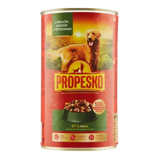 Propesko kousky masa s těstovinami v omáčce