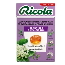 Ricola bonbony černý bez bez cukru