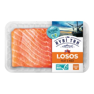 Rybí trh Losos, filet s kůží