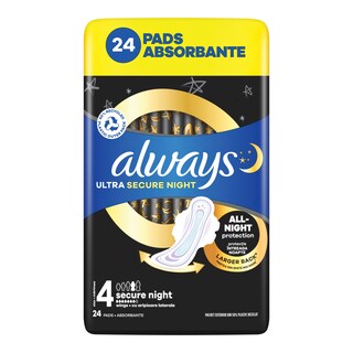 Always Ultra Secure Night vložky s křidélky