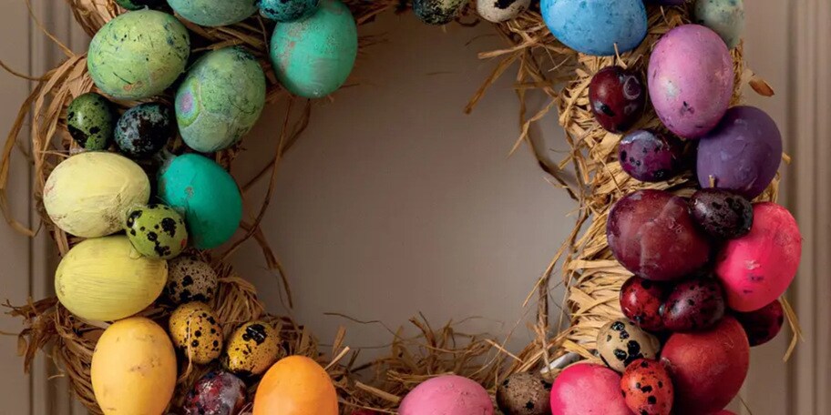 Dekorace: Velikonoční věnec na dveře