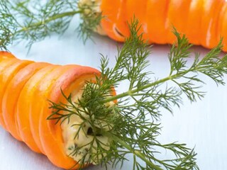 Pečené mrkvičky s pomazánkou