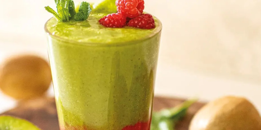 Špenátové smoothie s malinami