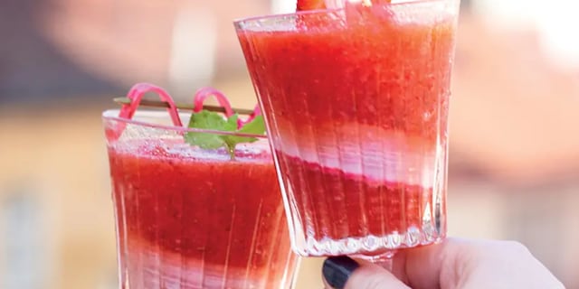 Jahodovorebarborová margarita