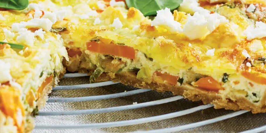 Celozrnný quiche z jarní zeleniny