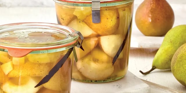 Hruškový kompot se zázvorem, vanilkou a limetou