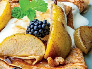 Špaldové palačinky s hruškami