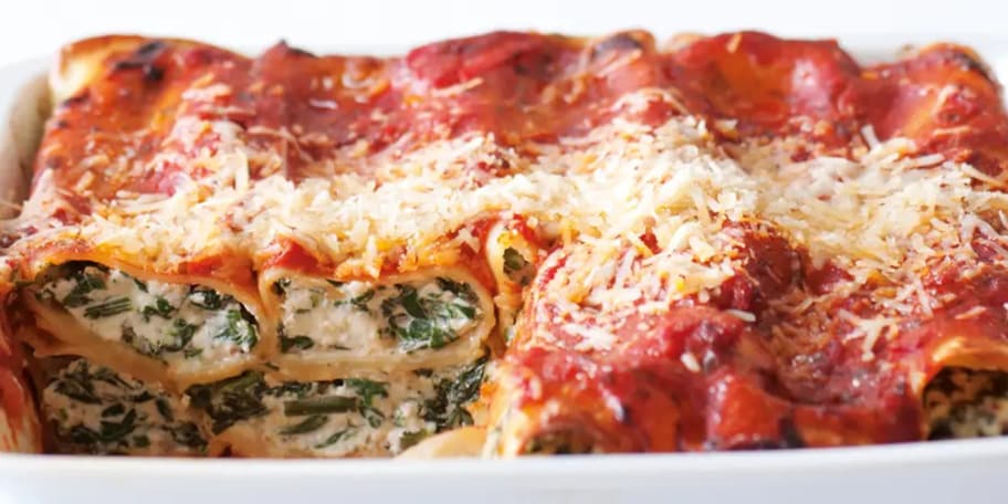 Zapečené cannelloni se špenátem