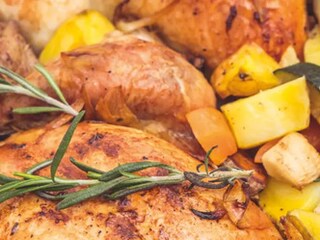 Pečené kuře na zelenině