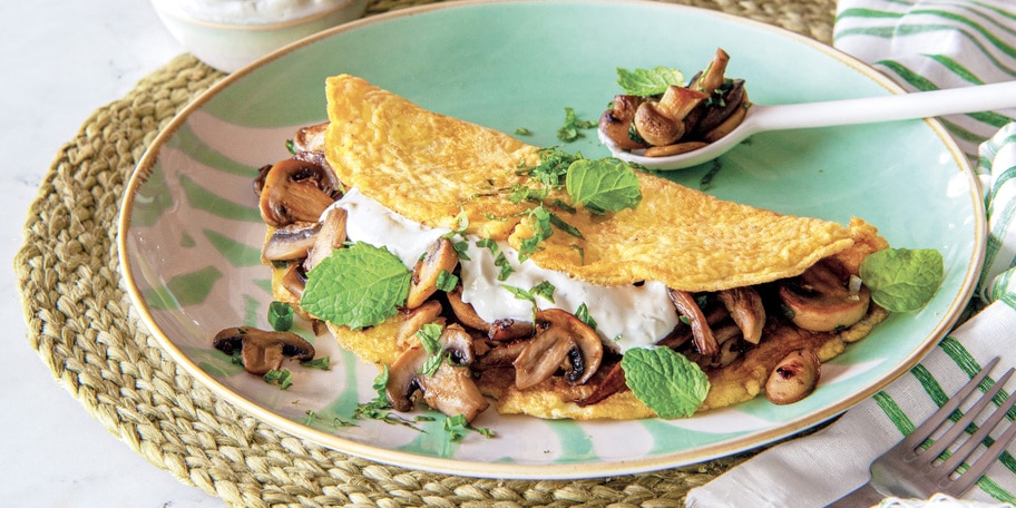 Houbové omelety s tvarohem