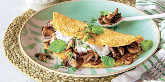 Houbové omelety s tvarohem