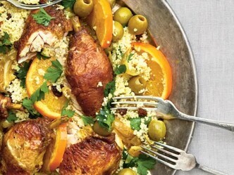 Dušené kuře s citrusy a olivami