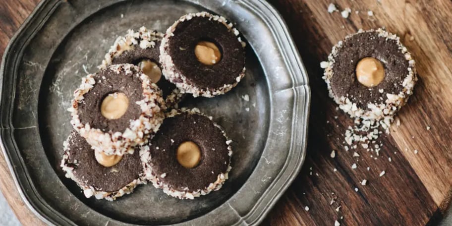 Kakaová kolečka s karamelovým krémem