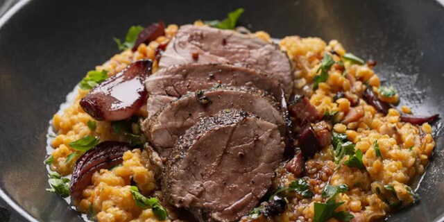 Vepřová panenka s krémovou čočkou