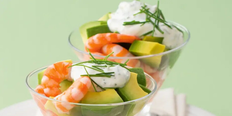 Avokádovo-krevetový koktejl