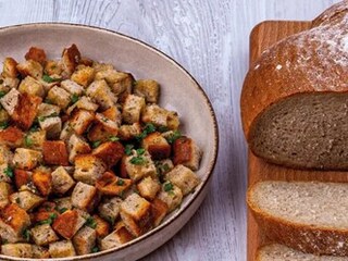 Bylinkové krutony ze staršího chleba
