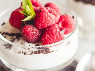 Rýžový pudink s malinami