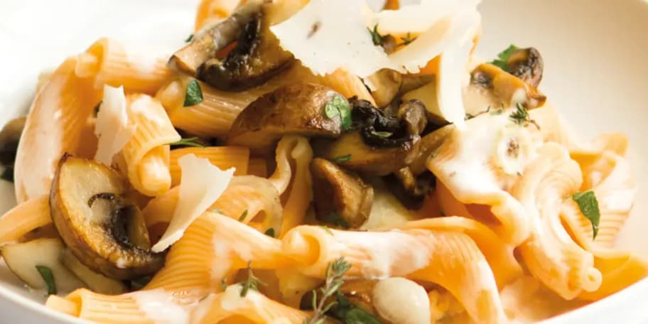 Gigli s houbami a parmazánem