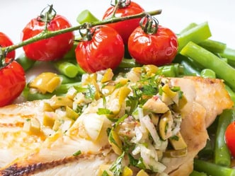 Rybí filety s olivovou salsou
