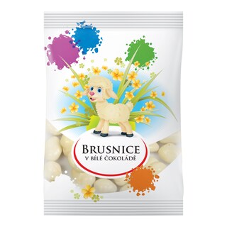 Brusnice v bílé čokoládě