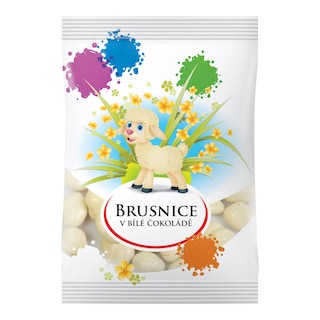 Brusnice v bílé čokoládě