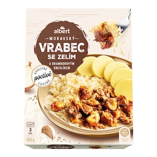 Albert Moravský vrabec s bramborovým knedlíkem