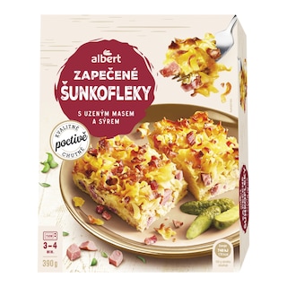 Albert Zapečené šunkofleky s uzeným masem