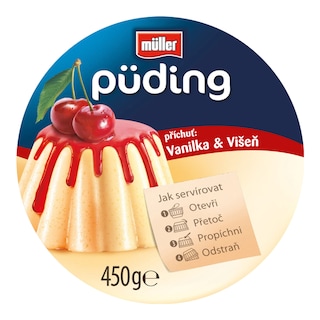 Müller Puding krupice vanilka/višeň