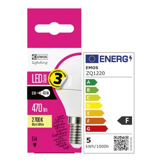 Emos LED Classic Mini Globe 6W E14 teplá bílá