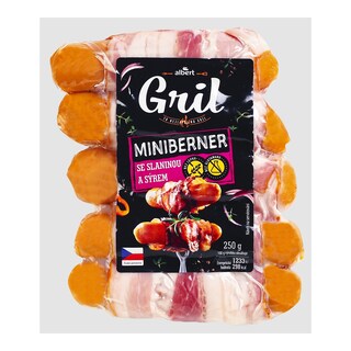 Albert Miniberner se slaninou a sýrem