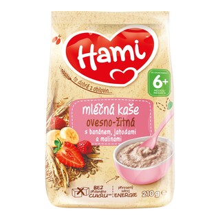 Hami Mléčná kaše ovesno- žitná banán, jahoda, mal.
