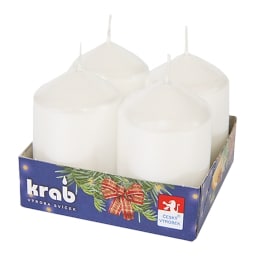 Krab Adventní svíčka lakovaná bílá perleť