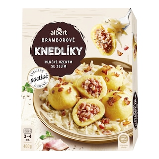 Albert Plněné bramborové knedlíky se zelím