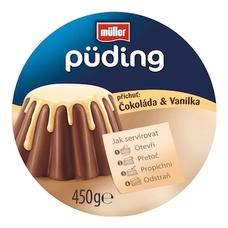 Müller Puding čokoláda/vanilka