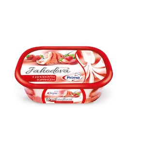 Prima Zmrzlina jahodová s jahodovým toppingem