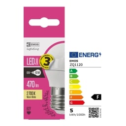 Emos LED Classic Mini Globe 6W E27 teplá bílá