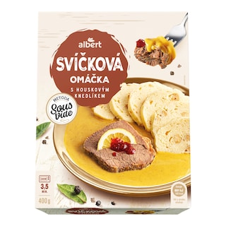 Albert Svíčková s houskovým knedlíkem