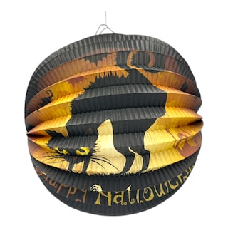 Lampion kulatý s LED světlem, Halloween