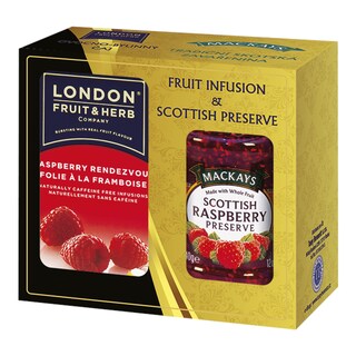 Mackays čaj+džem malina čaj a malinový džem