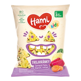 Hami Bio Trojhránky řepa, špenát, mrkev