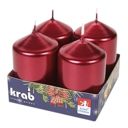 Krab Adventní svíčka lakovaná bordó