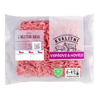 Mleté maso mix, vepřové a hovězí 30 % tuku