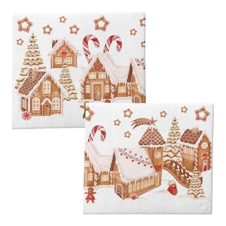 Ubrousky Vánoční vesnička perníčková 3vrstvé