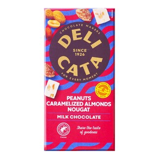 Delicata Mléčná čokoláda s kousky arašídů a mandlí