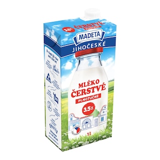 Madeta Jihočeské Mléko plnotučné čerstvé