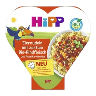 HiPP Bio Vaječné nudle se zeleninou a hovězím mase