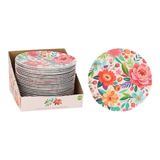 Talíř plochého tvaru 20 cm květinový vzor