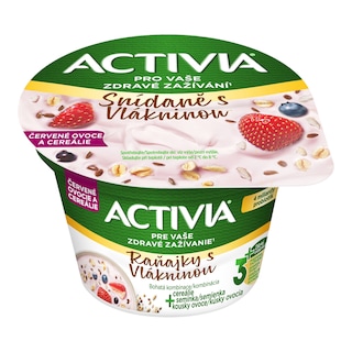 Activia Cereální snídaně červené ovoce